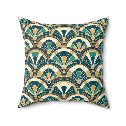 Art Deco Peacock Inspired Pillow Cover and Insert