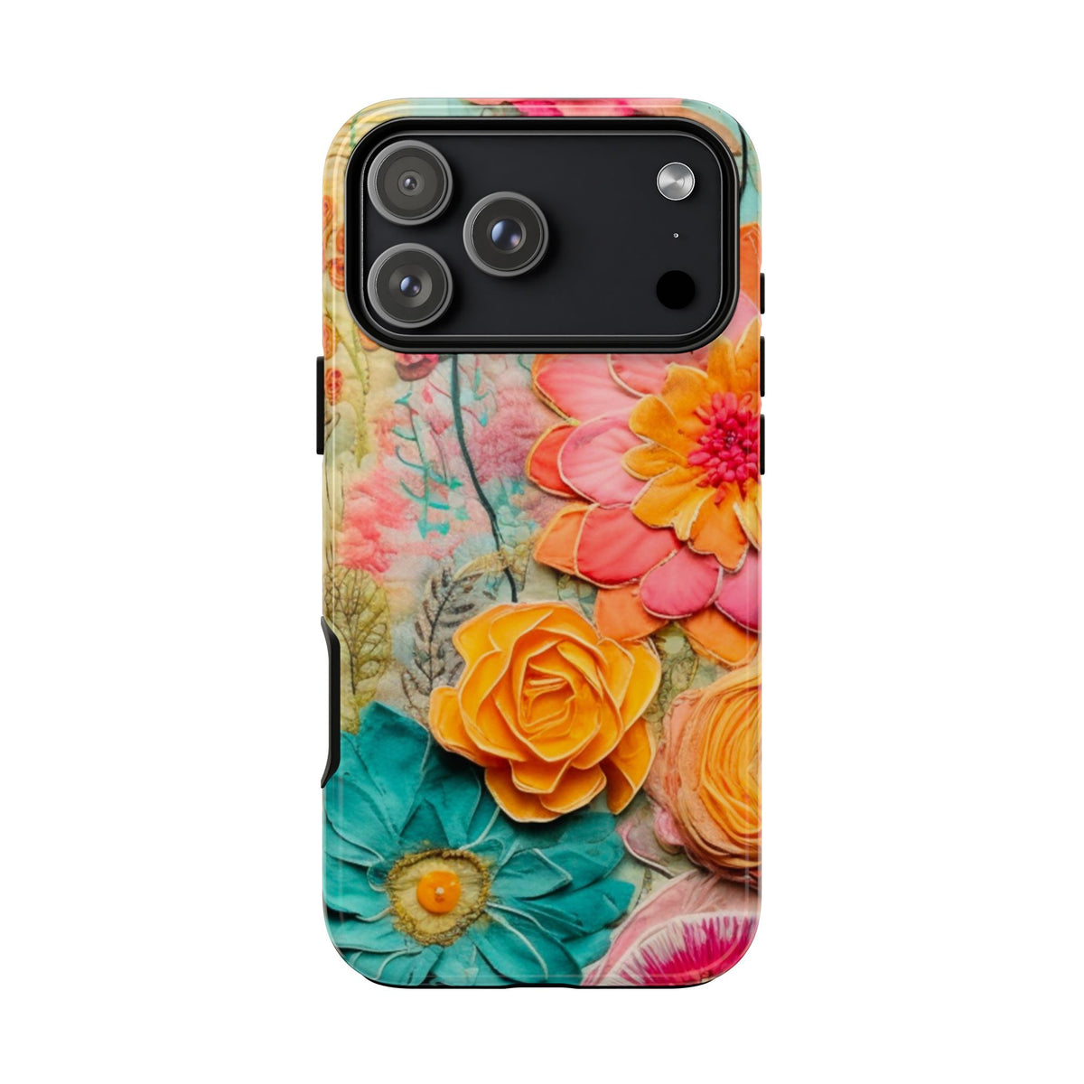 Boho Retro Floral Faux Pressed Flowers Smart Phone Tough Phone Cases