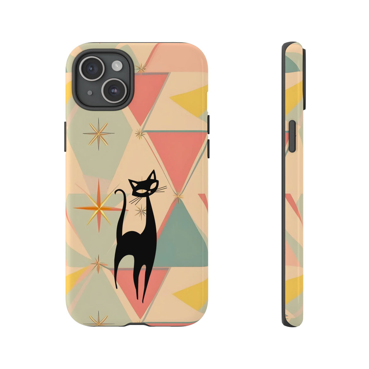 Atomic Cat Mid Mod Retro Cat Phone Case | Tough Cases with Vintage Vibe | Ideal for Cat Lovers - Mid Century Modern Gal