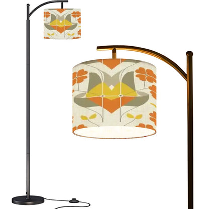 Modern Danish Nordic Modernism, Mid Century Modern Floor Lamp Orange, Yellow - Mid Century Modern Gal