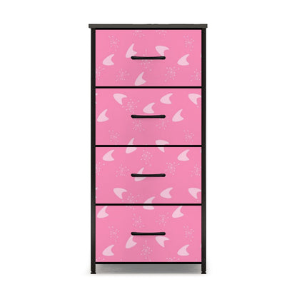 Atomic Boomerang and Starbursts Mid Mod Pink Retro 4-Drawer Dresser - Mid Century Modern Gal