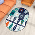 Scandinavian Modern Danish Floral Hygge Oval Modern Area Rug - Mid Century Modern Gal
