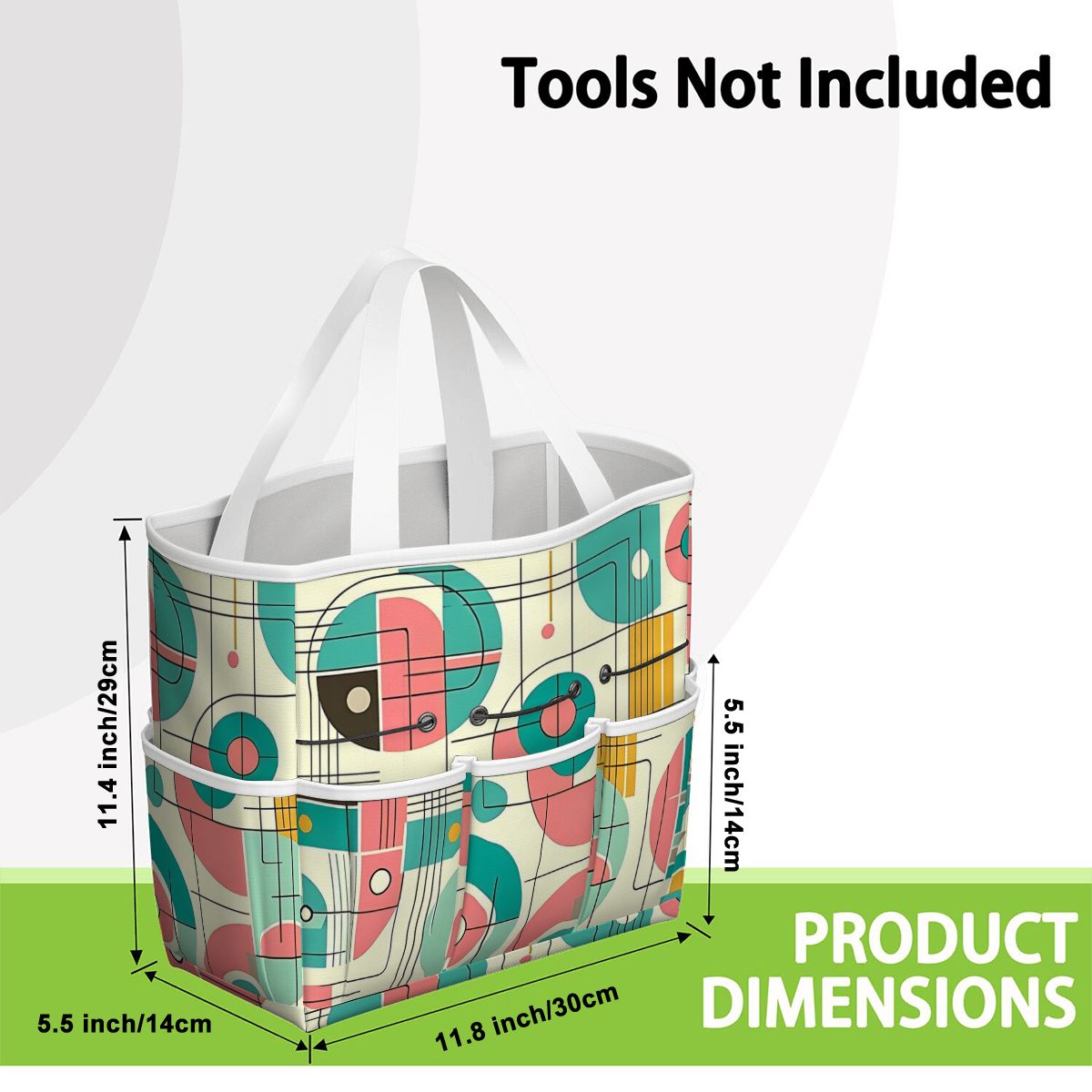 Mid Century Modern Bauhaus Designed Pink, Teal, Yellow Garden Tool Bag - Mid Century Modern Gal