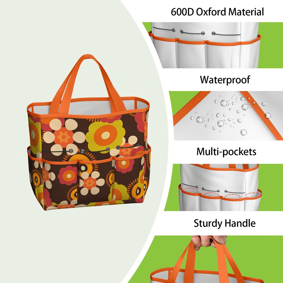 Retro Flower Power 70s Garden Tool Bag