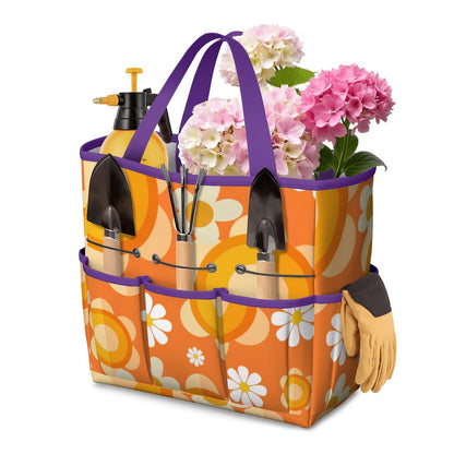 Flower Power Orange Groovy Mod Garden Tool Bag - Mid Century Modern Gal