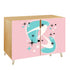 Mid Century Modern Credenza, Atomic 50s Pink, Aqua Boomerang Starbursts Designed - Mid Century Modern Gal