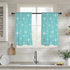 Atomic Starburst Aqua White Mid Mod Cafe Window Curtains - Mid Century Modern Gal
