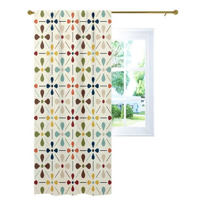 Mid Mod Scandinavian Flower Retro Curtain, Single Panel - Mid Century Modern Gal
