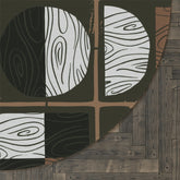 Mid Century Modern, Black, Olive Green, White, Brown, Geometric Classy Retro Round Rug Home Decor 60" × 60"