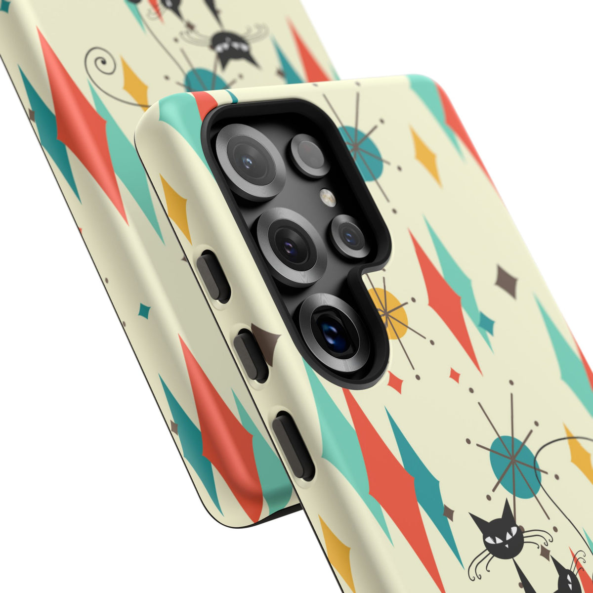 Atomic Kitty Cat, Mid Mod Franciscan Pattern, Kitsch Tough Phone Cases