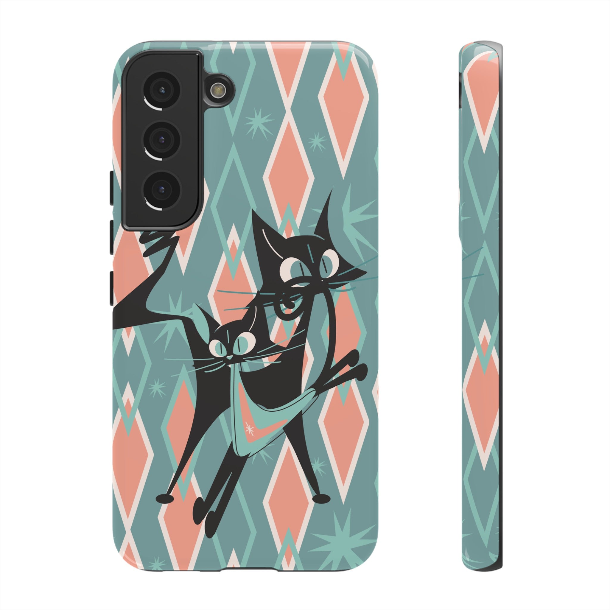 Mid Mod Atomic Cat Kitschy Retro Chic Samsung, Smart Phone Tough Cases