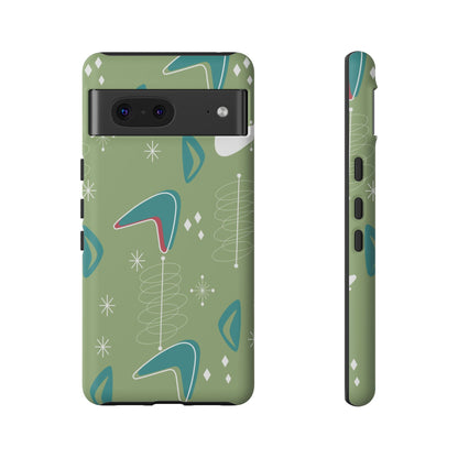 Mid Century Modern Atomic Boomerang, 50s Space Age Tough Phone Case