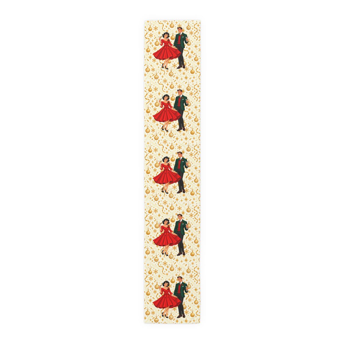 Mid Century Modern Christmas Party Martini Couple Table Runner