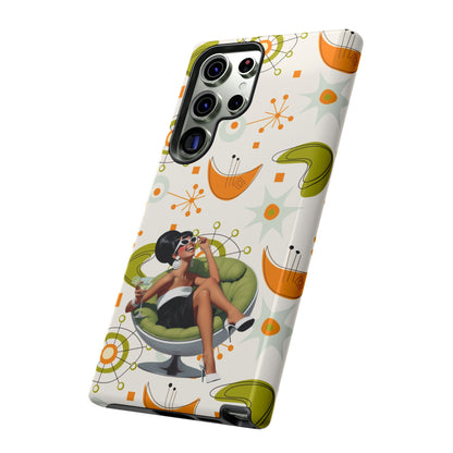 Mid Century Modern Atomic Starburst Mid Mod 60s Gal Retro Chic Tough Phone Case with Vintage Glamour Design