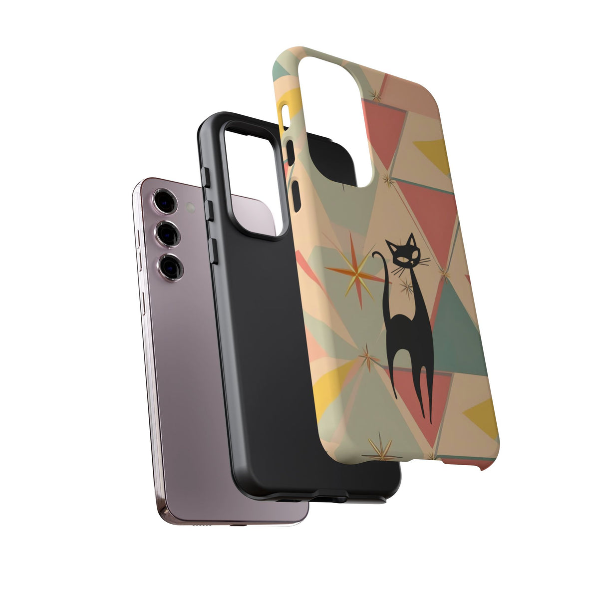 Atomic Cat Mid Mod Retro Cat Phone Case | Tough Cases with Vintage Vibe | Ideal for Cat Lovers