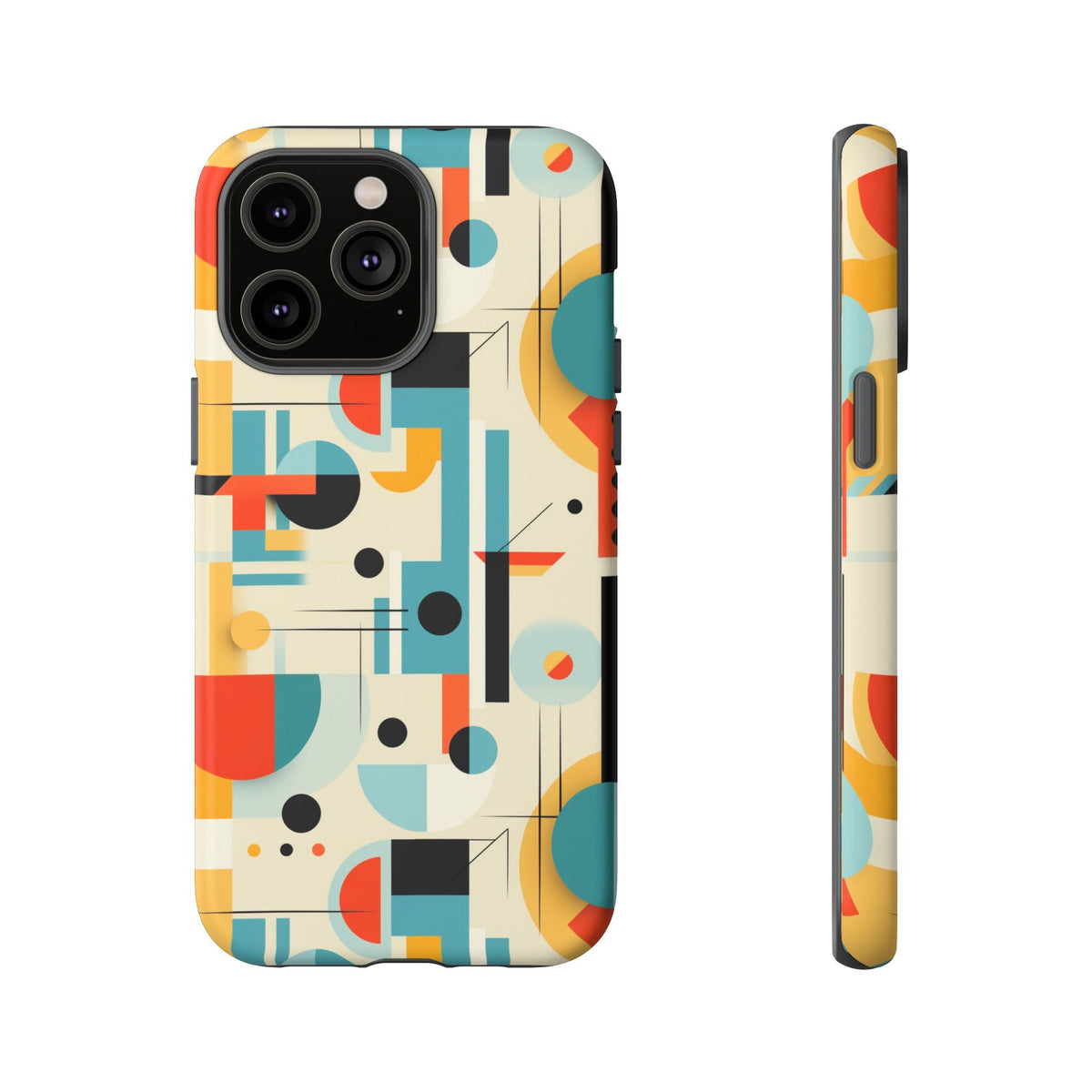 Bauhaus Designed Mid Mod Geometric Groovy Smart Phone, iPhone, Samsung, Pixel Compatible Tough Cases