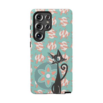 Atomic Cat, Mid Century Modern Funky Fun Smart Phone Tough Phone Cases