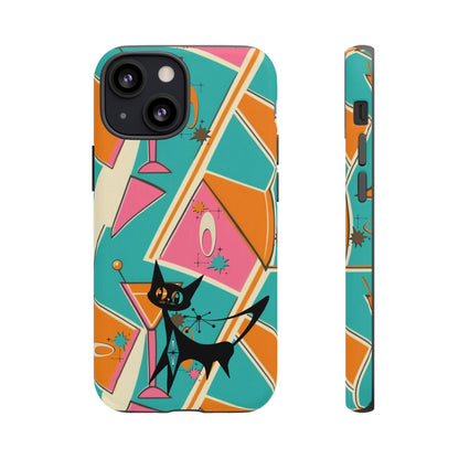 Atomic Cat Mid Mod Retro Cat Phone Case - Tough Cases for Stylish Cat Lovers