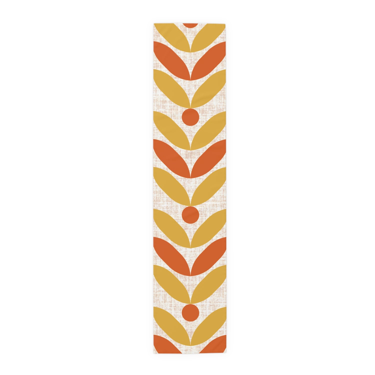 Mid Mod Scandinavian Flower, Orange Yellow Retro Table Runner - Mid Century Modern Gal