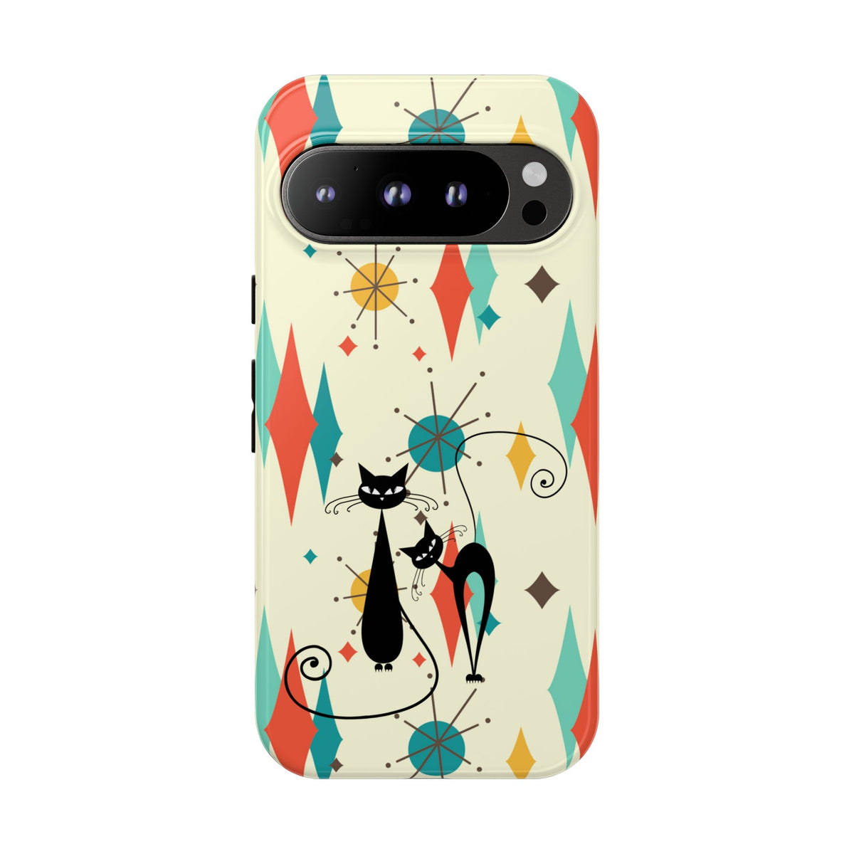 Atomic Kitty Cat, Mid Mod Franciscan Pattern, Kitsch Tough Phone Cases