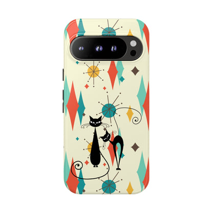 Atomic Kitty Cat, Mid Mod Franciscan Pattern, Kitsch Tough Phone Cases
