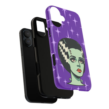 Bride of Frankenstein Retro Mid Mod Horror Buff Purple Halloween Tough Phone Case