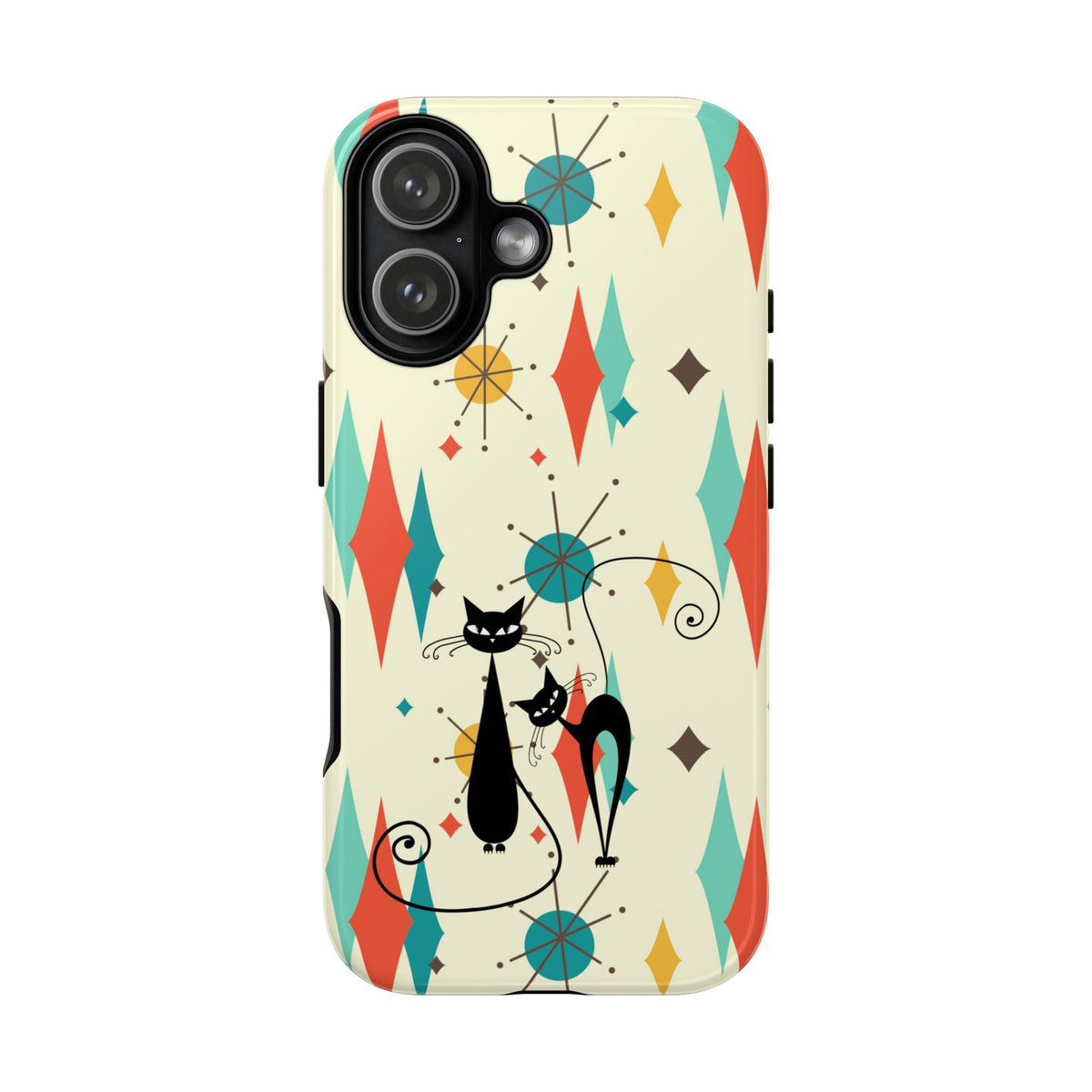 Atomic Kitty Cat, Mid Mod Franciscan Pattern, Kitsch Tough Phone Cases