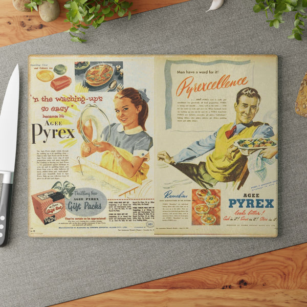 Vintage Ad 1940's, 50's Retro Kitchen, Collectors Mid Century Modern Cutting Board