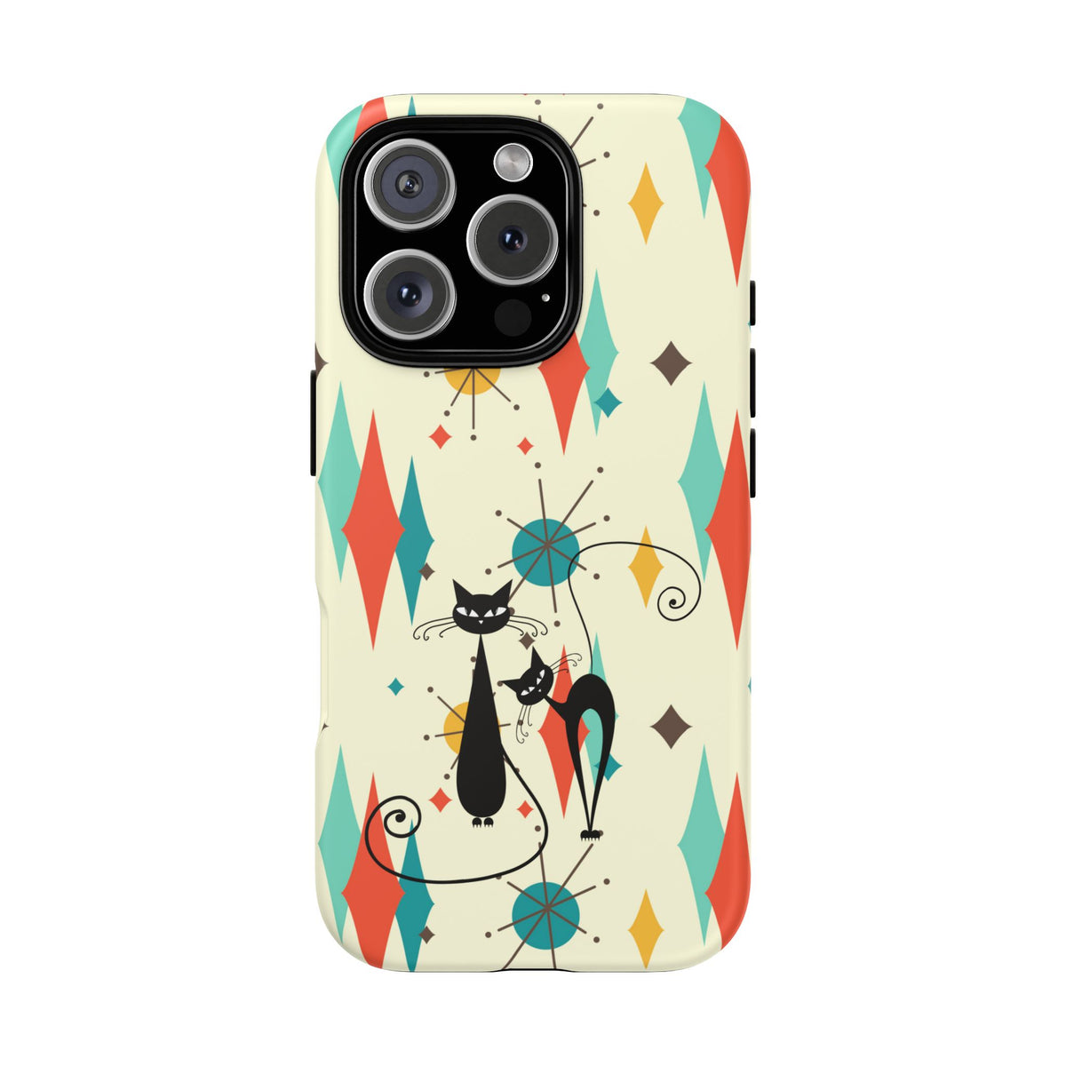 Atomic Kitty Cat, Mid Mod Franciscan Pattern, Kitsch Tough Phone Cases