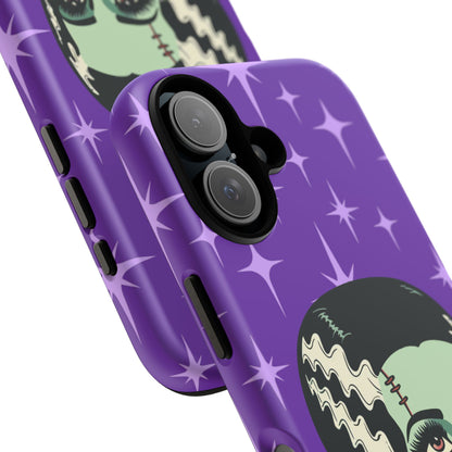 Bride of Frankenstein Retro Mid Mod Horror Buff Purple Halloween Tough Phone Case