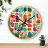 Mid Mod Amoeba Design With Kitschy Atomic Cat, Quirky Fun Retro Wall Clock - Mid Century Modern Gal