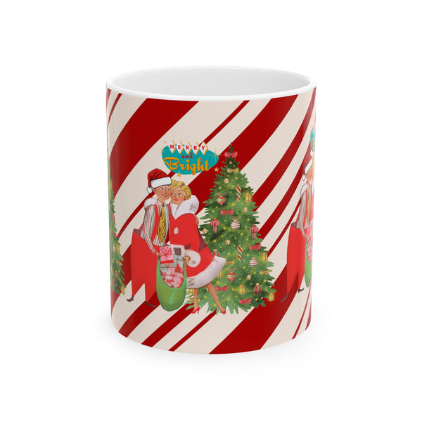 Festive Christmas Mug, Holiday Gift, Hot Cocoa Cup, Cheerful Coffee Mug, Winter Wonderland Drinkware, Seasonal Decoration