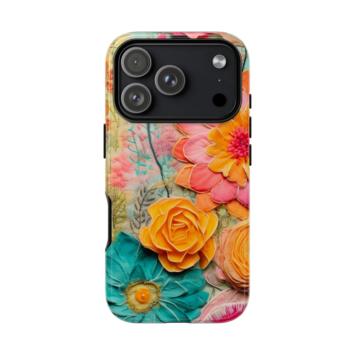 Boho Retro Floral Faux Pressed Flowers Smart Phone Tough Phone Cases