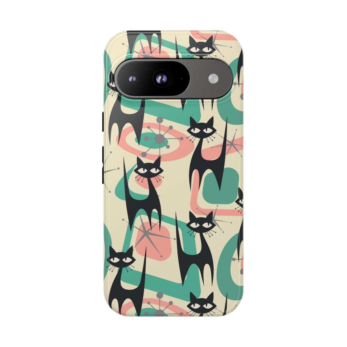 Atomic Cat Mid Century Modern Starburst Retro Kitsch Tough Phone Case