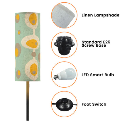 Mid Mod Groovy Mint Green, Mustard Yellow Mod Orbs, Retro Floor Lamp - Mid Century Modern Gal