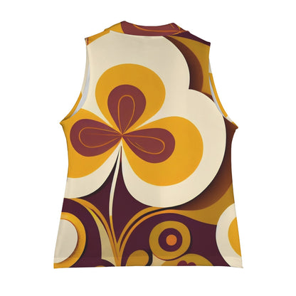 Groovy Mod Gal, 60s Flower Mid Mod Retro Women Sleeveless Suit Vest - Mid Century Modern Gal