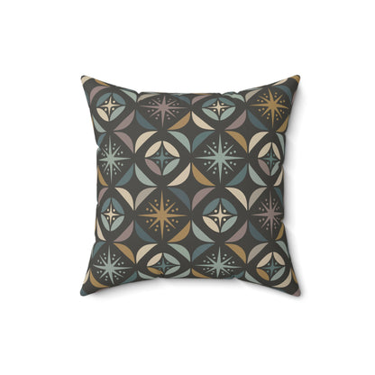 Mid Century Modern Elegant Gray Geometric Starburst Pillow Cover and Insert - Mid Century Modern Gal