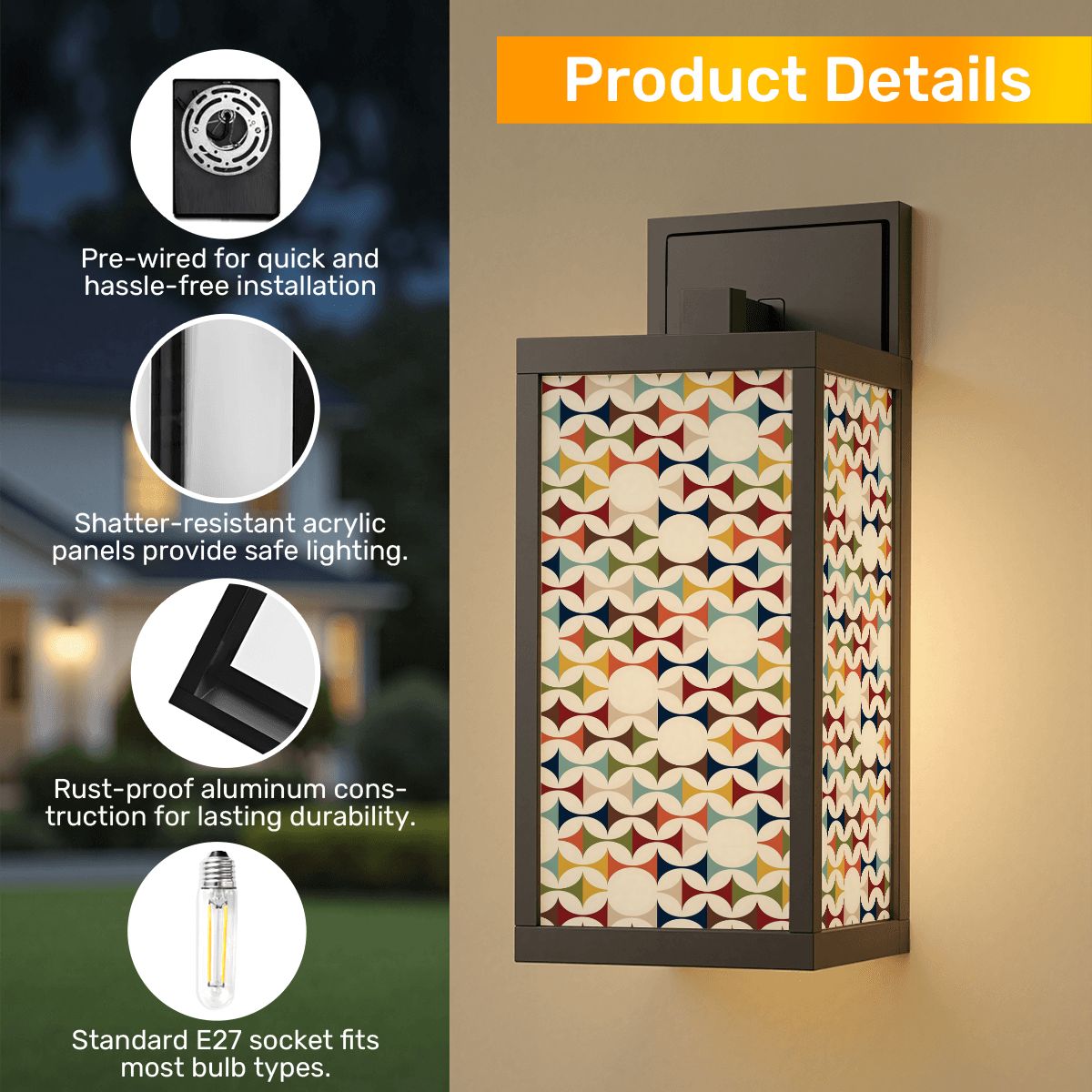 Mid Century Modern Scandinavian Modern Danish Designed Patio Wall Light - Mid Century Modern Gal
