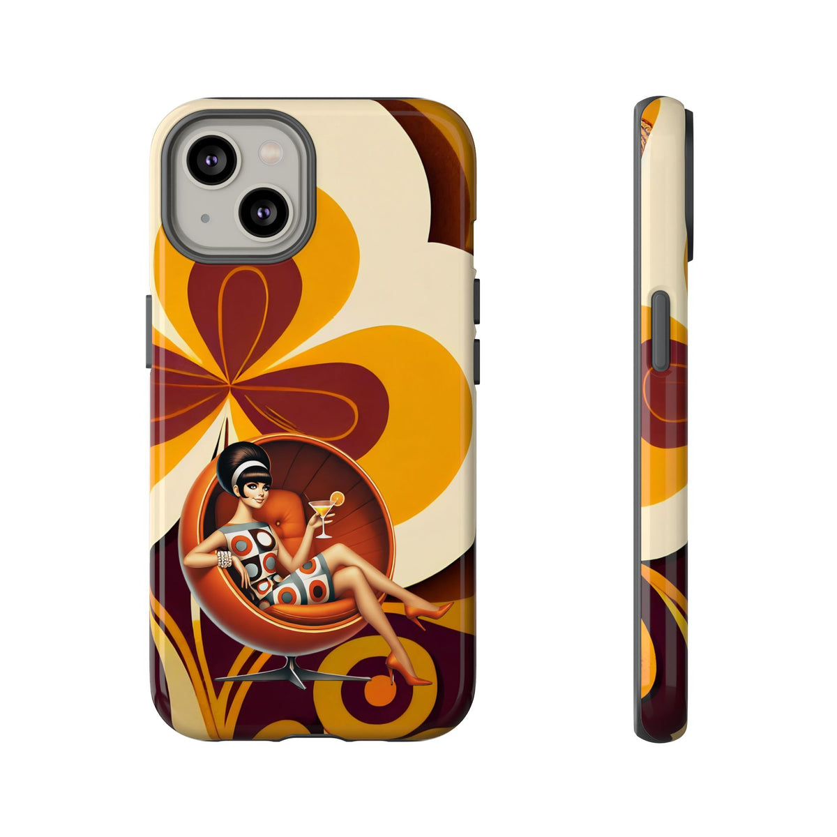 Groovy Mod 60s Retro Flower Power Phone Cases - Mid Century Modern Gal