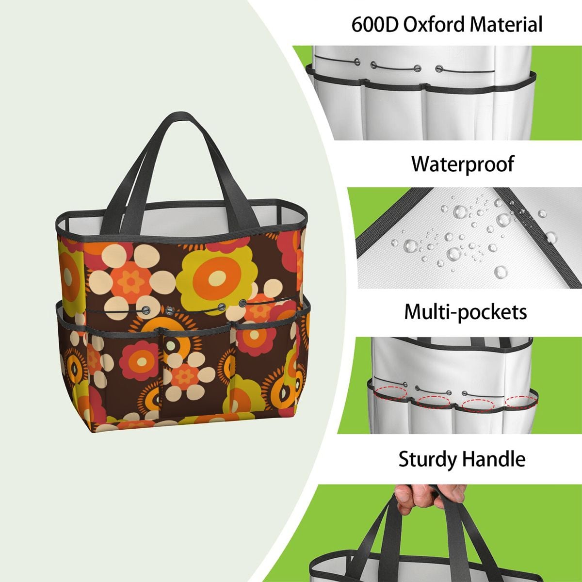 Retro Flower Power 70s Garden Tool Bag - Mid Century Modern Gal