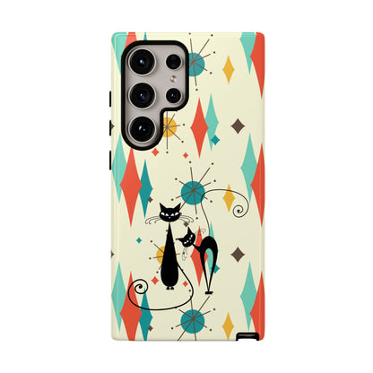 Atomic Kitty Cat, Mid Mod Franciscan Pattern, Kitsch Tough Phone Cases