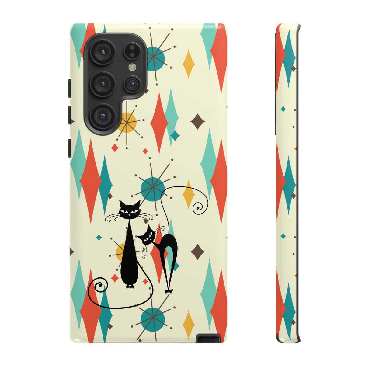 Atomic Kitty Cat, Mid Mod Franciscan Pattern, Kitsch Tough Phone Cases