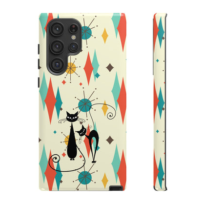 Atomic Kitty Cat, Mid Mod Franciscan Pattern, Kitsch Tough Phone Cases