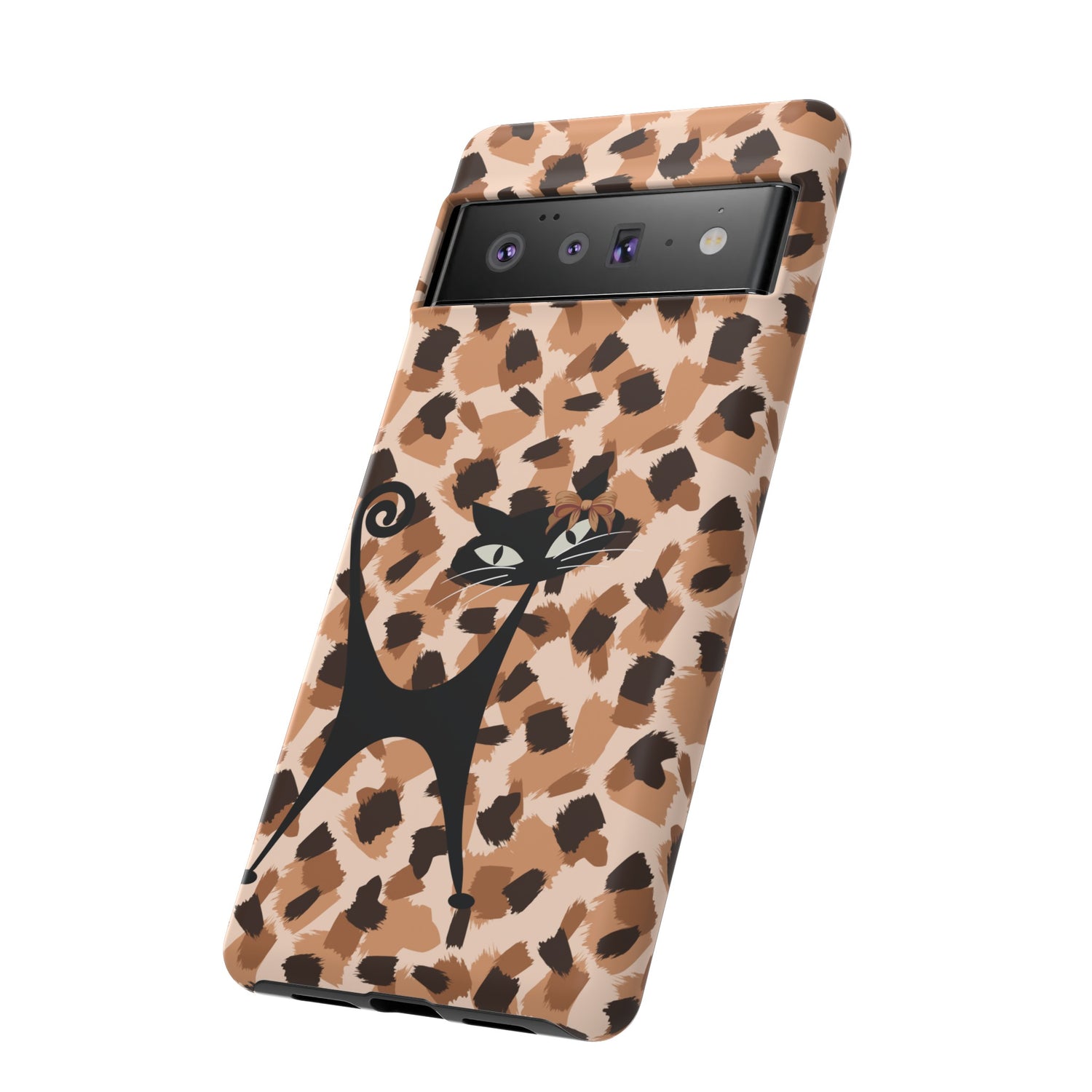 Mid Century Modern Atomic Cat, Animal Print Kitschy Trendy Smart Phone Tough Cases