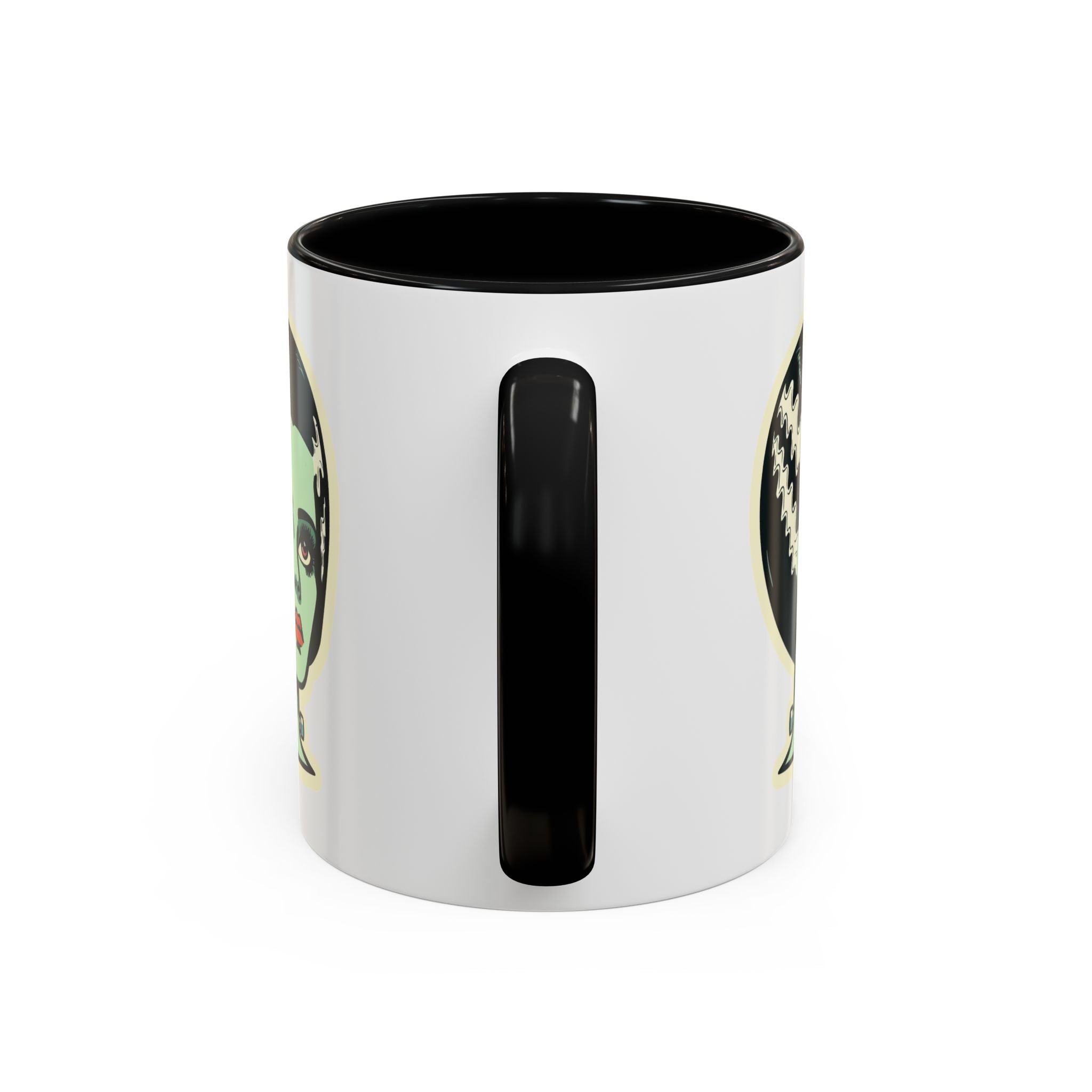 Bride of Frankenstein Retro Mid Mod Horror Buff Accent Coffee Mug - Mid Century Modern Gal
