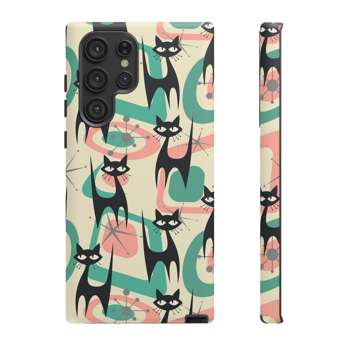 Atomic Cat Mid Century Modern Starburst Retro Kitsch Tough Phone Case - Mid Century Modern Gal