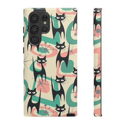 Atomic Cat Mid Century Modern Starburst Retro Kitsch Tough Phone Case - Mid Century Modern Gal