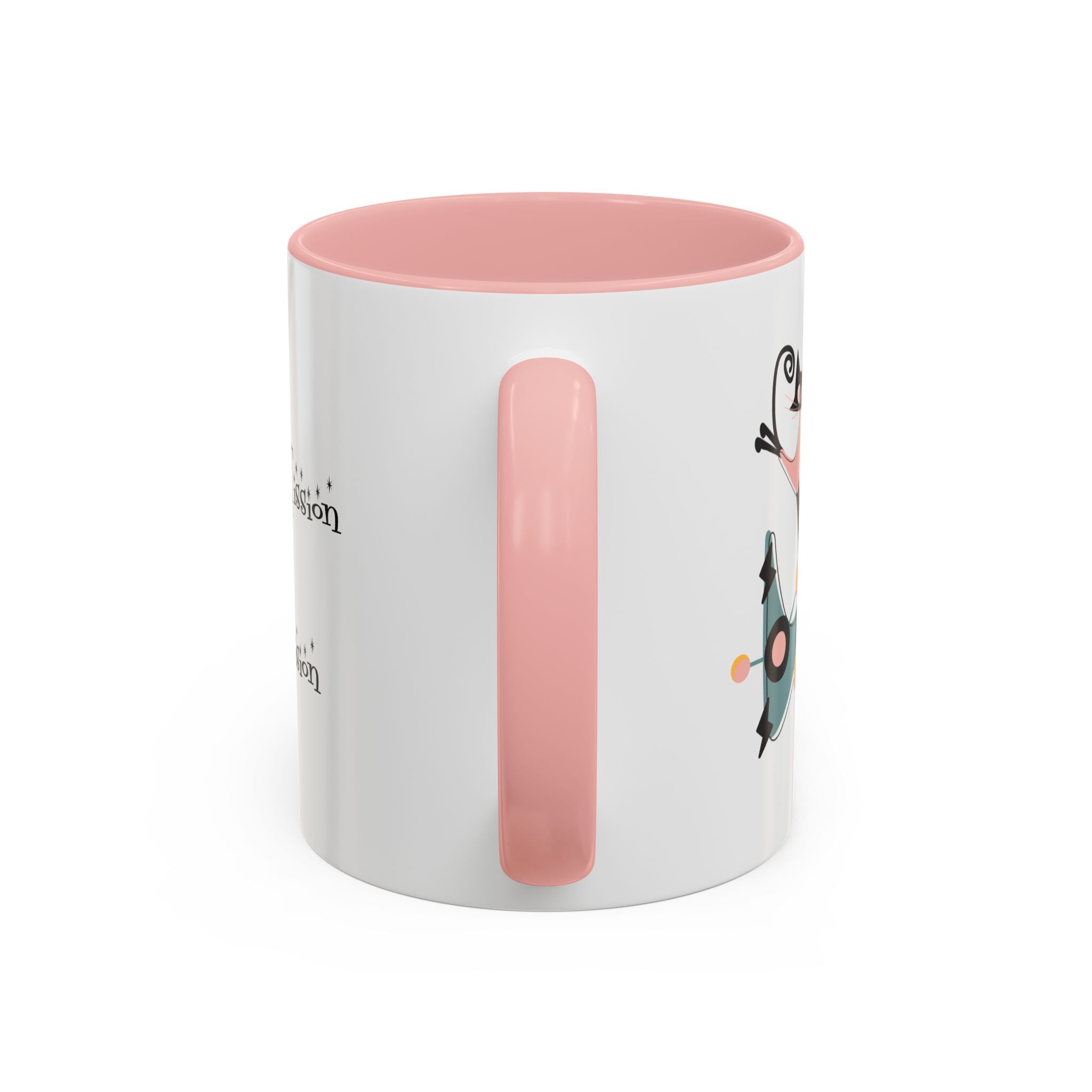Atomic Cat Coffee Tea Mug, Mid Century Modern Boomerang, Space Age Atomic Drinkware For Cat And Coffee Lovers - Mid Century Modern Gal