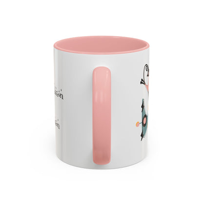 Atomic Cat Coffee Tea Mug, Mid Century Modern Boomerang, Space Age Atomic Drinkware For Cat And Coffee Lovers - Mid Century Modern Gal