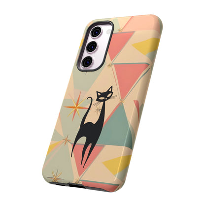 Atomic Cat Mid Mod Retro Cat Phone Case | Tough Cases with Vintage Vibe | Ideal for Cat Lovers